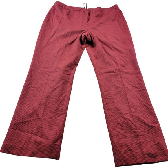 Le Suit Dress Pants Women's 18 Red Black Houndstooth Trouser Career Lined Tags - Picture 1 of 9